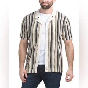 BRAND NEW WITH TAGS JASON WU Men's Striped Short Sleeve Shirt. Men’s size Large.